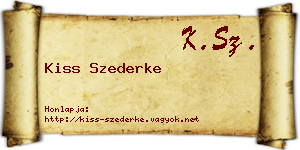 Kiss Szederke névjegykártya